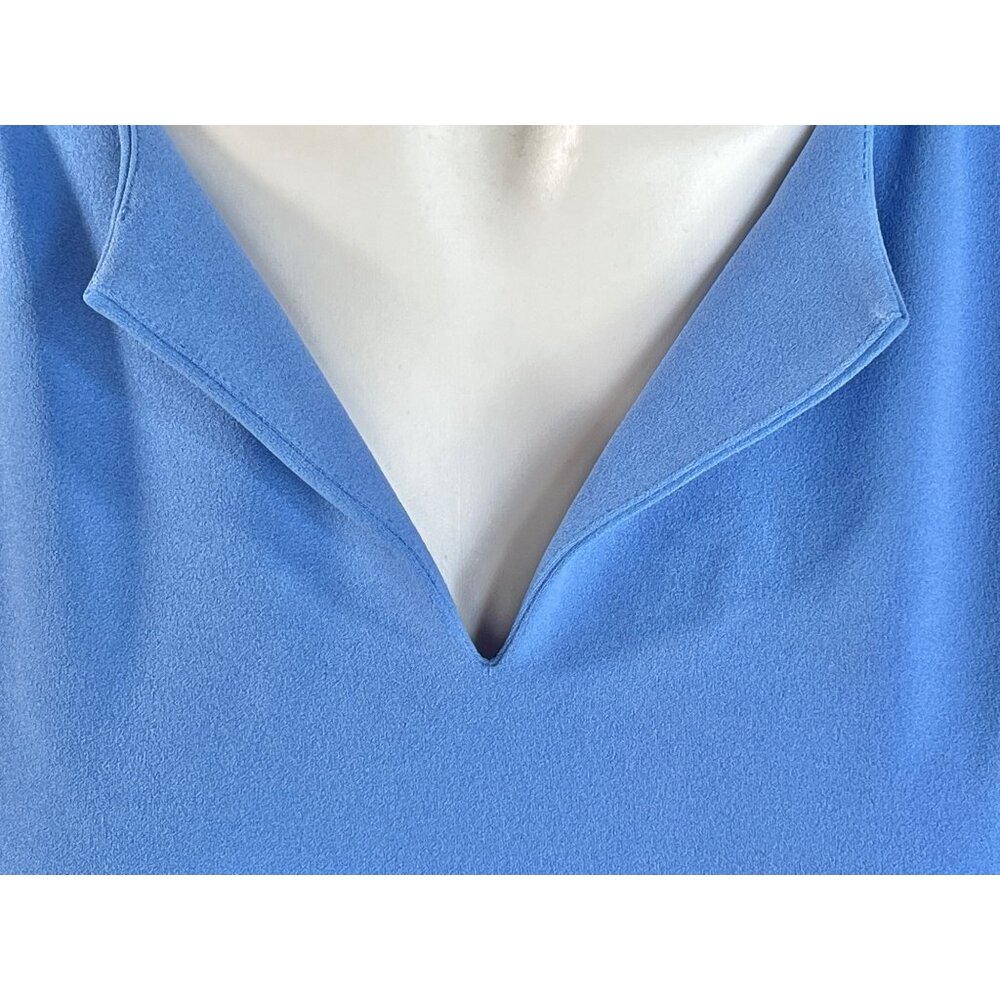 Karl Lagerfeld Paris Womens Blue Dress Size 10 Adjustable Belt Puff Sleeves READ - Picture 11 of 12